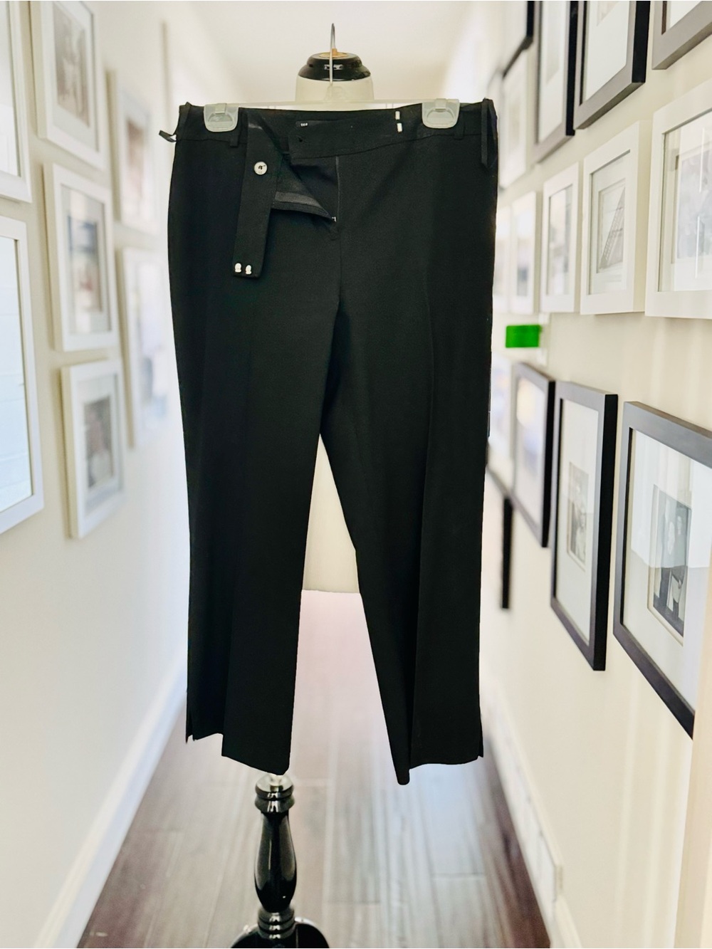 INC International Concepts Black Dress Pants with Front Tab Detail